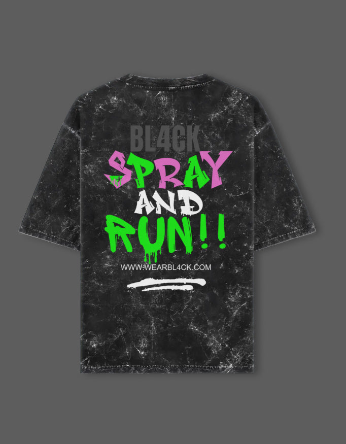 Acid Graffiti Graphic Acid Wash Oversized T-Shirt